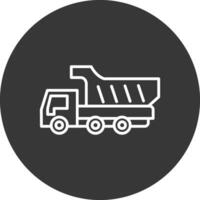 Truck Line Inverted Icon Design vector