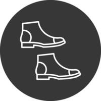 botas línea invertido icono diseño vector