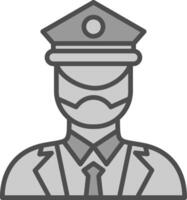 Captain Of Ship Line Filled Greyscale Icon Design vector