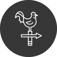 Chicken Line Inverted Icon Design vector