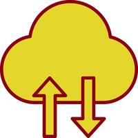Cloud Data Transfer Vintage Icon Design vector