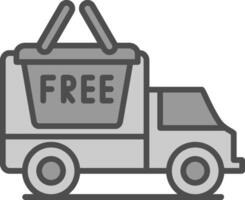 Free Delivery Line Filled Greyscale Icon Design vector