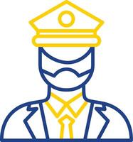 Captain Of Ship Line Two Colour Icon Design vector