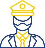 Captain Of Ship Line Two Colour Icon Design vector