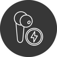 Earbud Line Inverted Icon Design vector