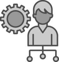 Management Line Filled Greyscale Icon Design vector