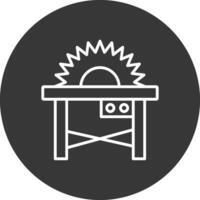 Table Saw Line Inverted Icon Design vector