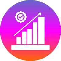 Bar Chart Glyph Gradient Circle Icon Design vector