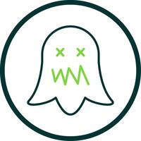 Ghost Line Circle Icon Design vector