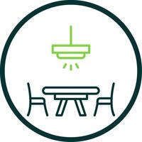 Dinner Table Line Circle Icon Design vector