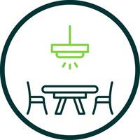 Dinner Table Line Circle Icon Design vector