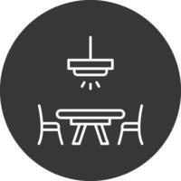 cena mesa línea invertido icono diseño vector