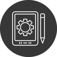 Tablet Line Inverted Icon Design vector