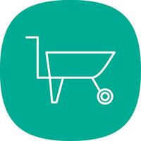 Wheelbarrow Line Curve Icon Design vector