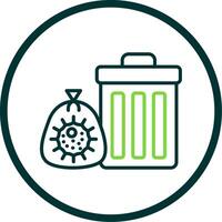 basura línea circulo icono diseño vector