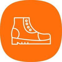 botas línea curva icono diseño vector