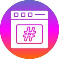 Hashtag Glyph Gradient Circle Icon Design vector