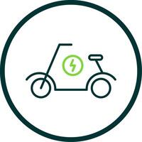 scooter línea circulo icono diseño vector