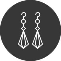 Earrings Line Inverted Icon Design vector