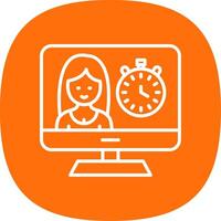Timer Line Curve Icon Design vector