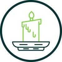 Candle Line Circle Icon Design vector