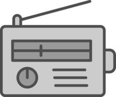 radio línea lleno escala de grises icono diseño vector