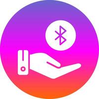 Bluetooth Glyph Gradient Circle Icon Design vector