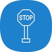 Stop Sign Line Curve Icon Design vector