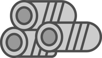 Logs Line Filled Greyscale Icon Design vector