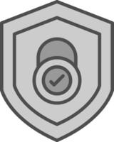 seguridad cheque línea lleno escala de grises icono diseño vector