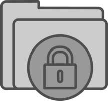 Secure Folder Line Filled Greyscale Icon Design vector