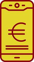 Euro Mobile Pay Vintage Icon Design vector