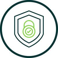 Security Check Line Circle Icon Design vector