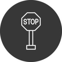 Stop Sign Line Inverted Icon Design vector