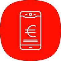 Euro Mobile Pay Line Curve Icon Design vector