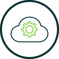 Cloud Settings Line Circle Icon Design vector