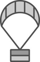 Paragliding Line Filled Greyscale Icon Design vector