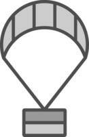 Paragliding Line Filled Greyscale Icon Design vector