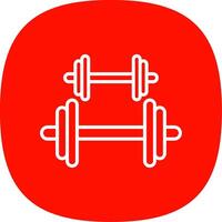 Dumbbell Line Curve Icon Design vector