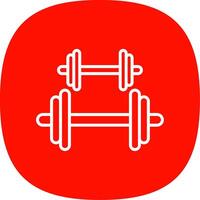 Dumbbell Line Curve Icon Design vector