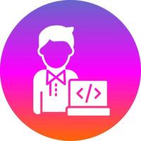 programador glifo degradado circulo icono diseño vector