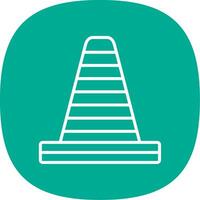 Traffic Cone Line Curve Icon Design vector