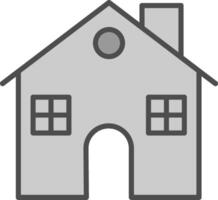 Home Line Filled Greyscale Icon Design vector