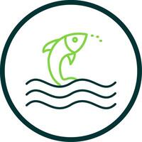 Fish Line Circle Icon Design vector