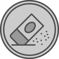 Eraser Line Filled Greyscale Icon Design vector