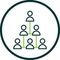 Hierarchical Structure Line Circle Icon Design vector