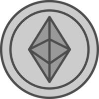 Ethereum Line Filled Greyscale Icon Design vector