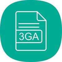 3GA File Format Line Curve Icon Design vector