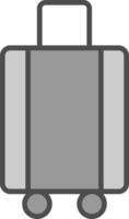 Luggage Line Filled Greyscale Icon Design vector