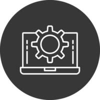 Laptop Line Inverted Icon Design vector